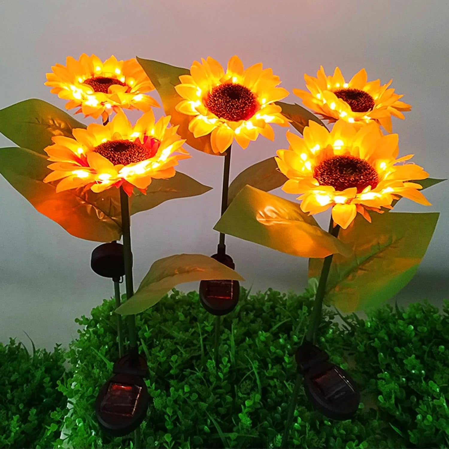 9328 2 Pc Outdoor Solar Sunflower Lights Intelligent Light Control Waterproof Garden Landscape Stake Light 9328 2 Pc Outdoor Solar Sunflower Lights Intelligent Light Control Waterproof Garden Landscape Stake Light